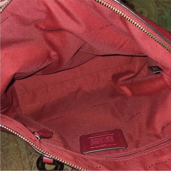 Coach Kelsey 59501 Crossbody Red Pebbled Leather EUC - Picture 9 of 15